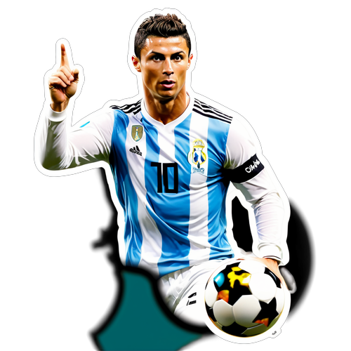 Sticker de Cristiano Ronaldo en Pose Heroica