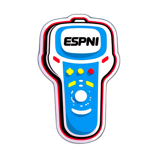 Playful TV Remote Sticker with ESPN+