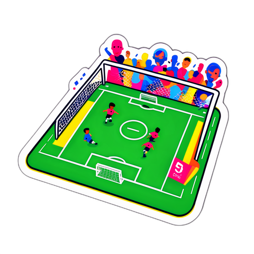 फुटबॉल पिच का कार्टून संस्करण