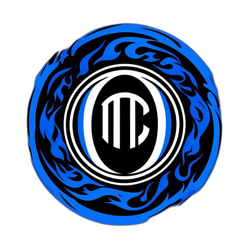 Inter Milan Logotyp med Blåsvart Eld