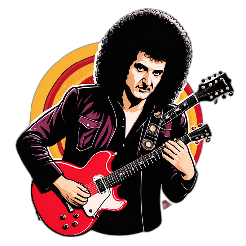 Retro-rock klistermærke af Brian May
