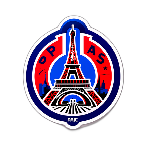 Design nálepky s logem PSG a Eiffelovou věží