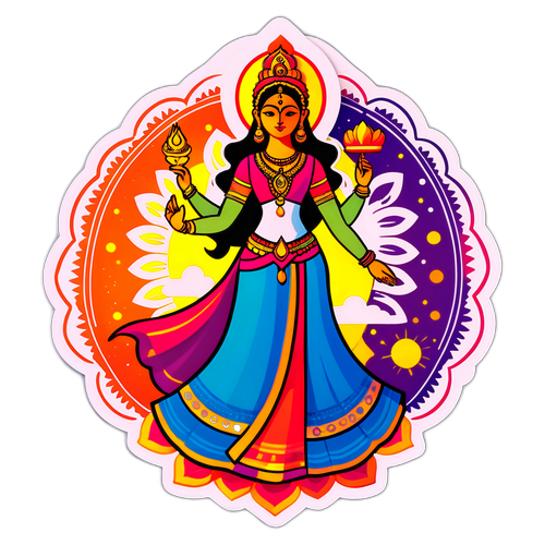 नवरात्रि दिन 6 के लिए देवी का सिल्हूट
