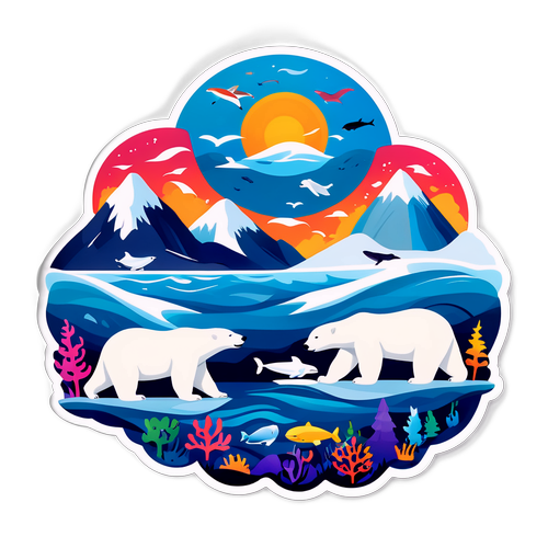 Grönlands djur i en livfull scen