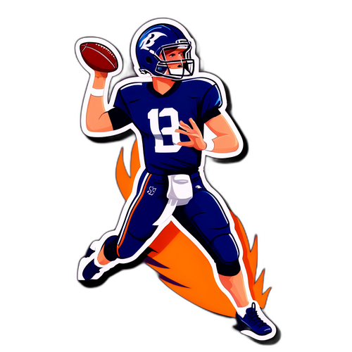 Sticker de Bo Nix en pleine passe