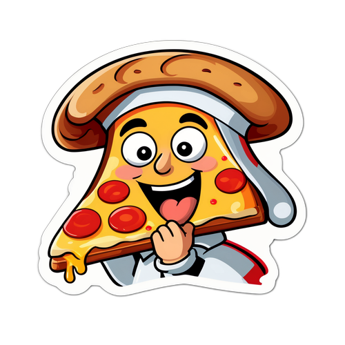 Humorvoller Aufkleber von Pizzeria da Pietro