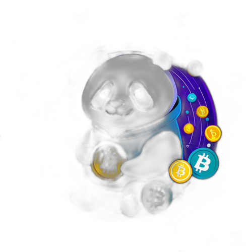 Futuristische Darstellung von Bitpanda mit Kryptowährungen