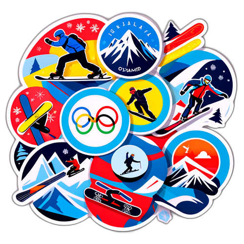 Sticker che celebra gli sport invernali