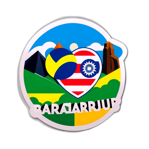 Sticker que celebra la rivalidad entre Brasil y Paraguay