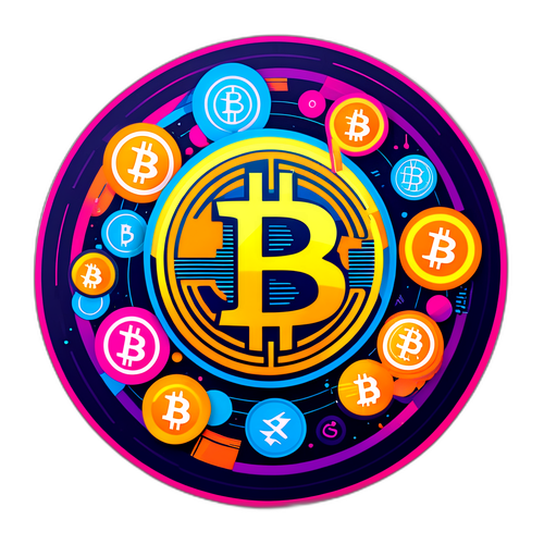 Stylisiertes Bitcoin-Symbol mit digitalen Elementen