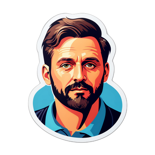 Minimalist Portrait von Tim Raue als stilisierte Illustration
