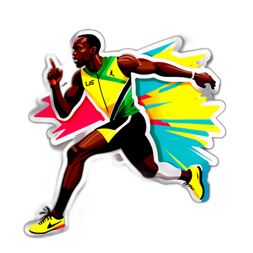 Energetisk silhuett av Usain Bolt