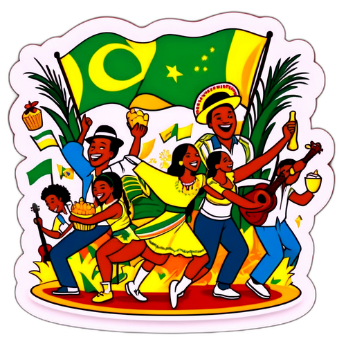 Ilustração do Brasil em celebração