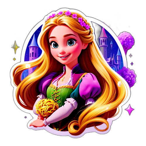 Élőszereplős Rapunzel ragyogó hajjal