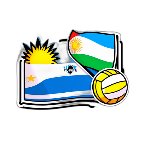 Diseño de un sticker para el partido de voleibol Argentina vs Italia