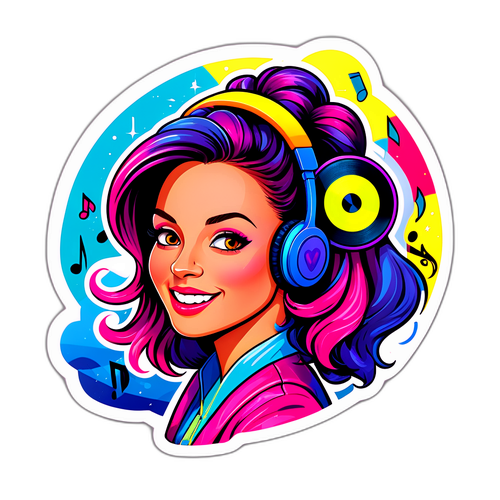 מדבקת מיכל הקטנה עם צבעים חיים ואלמנטים משחקיים