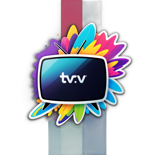 Stilig TV2-logo klistremerke i livlige farger
