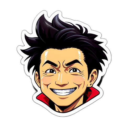 ユーモラスなツルタロウ・カタオカのステッカー