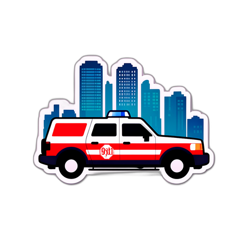 Minimalist na Disenyo ng Sticker na may Numerong '911'