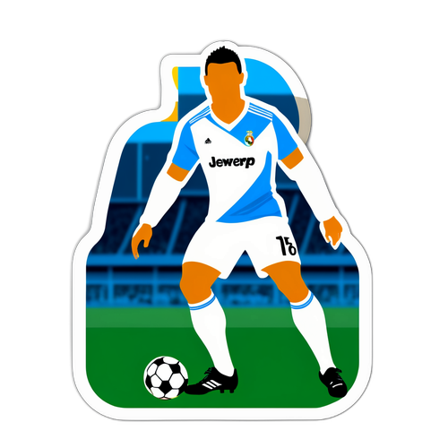 Ronaldo Silhouette mit Fußballfeld