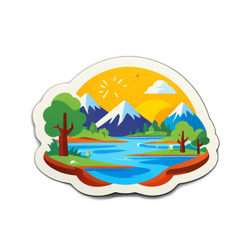 자연 경관 스티커 - 정부 직원 연금 서비스의 안정성을 시각화