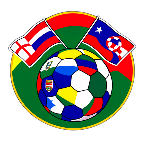 Stiker Dinamis Bola Sepak dengan Bendera O'Higgins dan Bahia