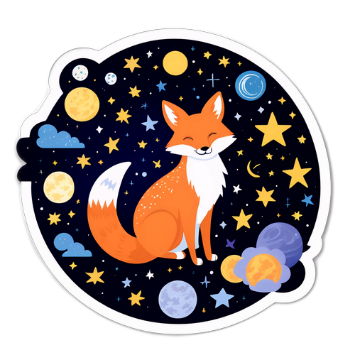 Sticker Zodiacale con Simboli di Paolo Fox e Cielo Stellato