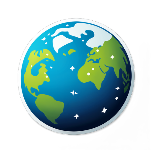 Planeta Terra Estilizado em Formato de Globo