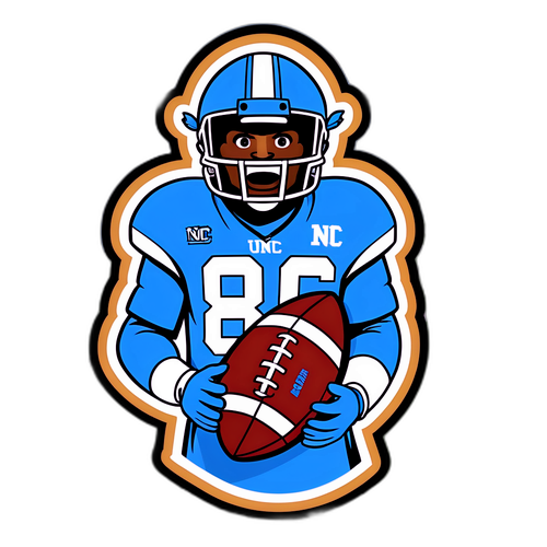 UNC Football Mascot Sticker