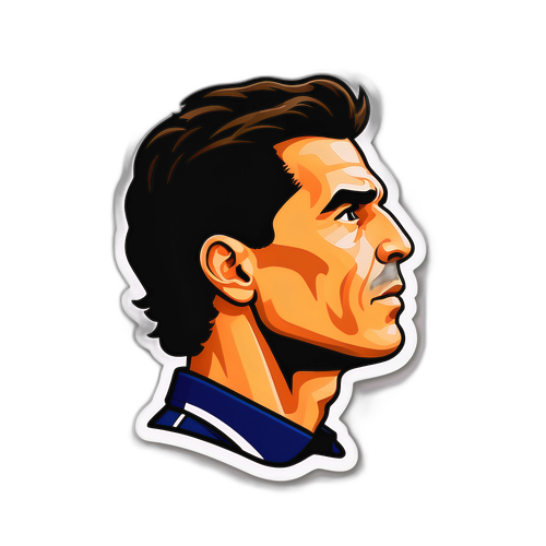 Diseño que representa a Jorge Almirón como entrenador