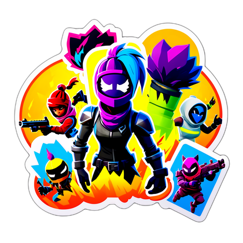 Energetyczne naklejki Fortnite z postaciami