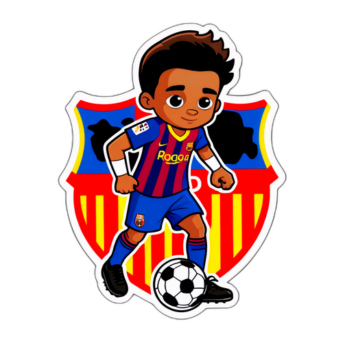 Söt tecknad Barcelona-spelare