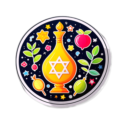 Una pegatina que celebra la amistad en el Año Nuevo Judío