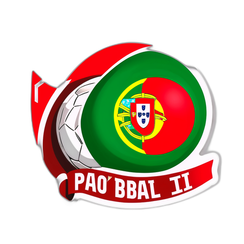Sticker met Portugese vlag en voetbal