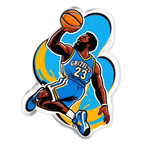 Jugador de baloncesto de los Grizzlies haciendo un emocionante mate