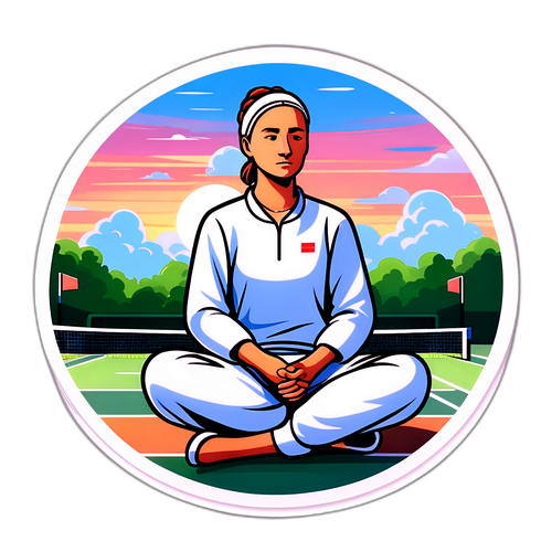 Sticker Sereno di Iga Świątek in Contemplazione