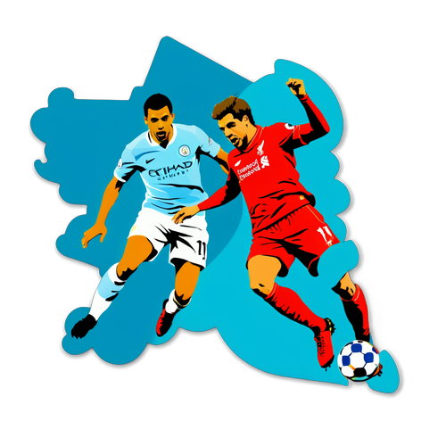 Une illustration dynamique de Liverpool et Manchester City en action