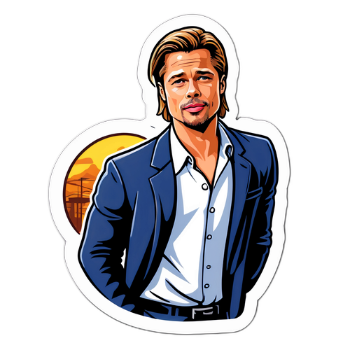 Bir Film Setinde İkonik Brad Pitt Pozu