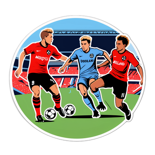 Sporty Sticker med FC Midtjylland og Randers FC Spillere i Aktion
