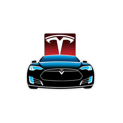 Revolusi Tesla: Sticker Futuristik yang Menyimbolkan Kenaikan & Penurunan Saham!