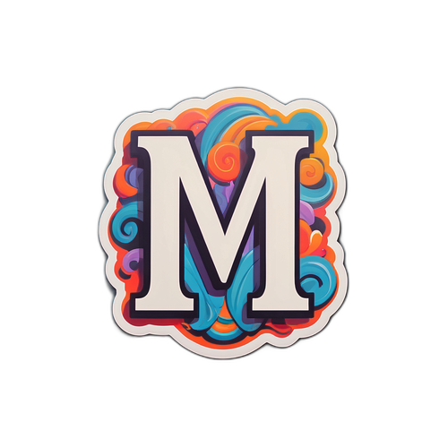 Minimalist Sticker na may Letrang 'M'