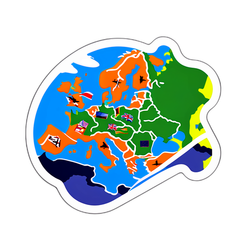 Autocollant d'un avion EasyJet sur une carte de l'Europe