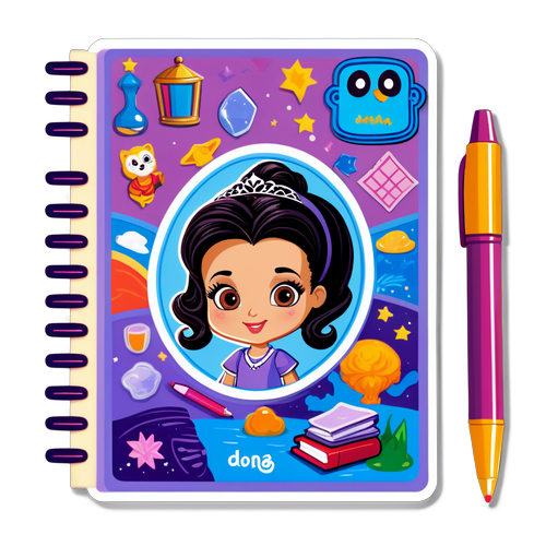 Ilustração de um caderno da novela 'Dona de Mim'