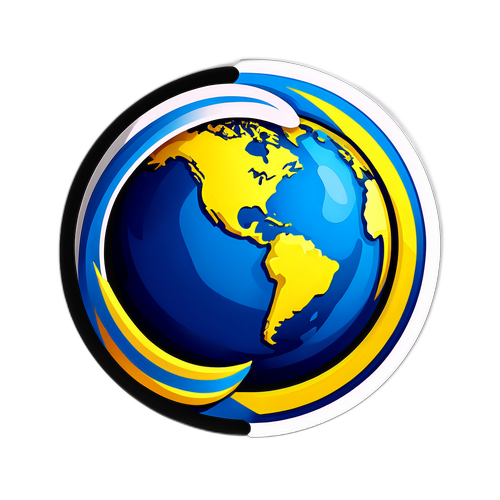 Сучасна ікона планети Земля, що підтримує Україну в її вічному прагненні до миру