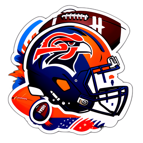 Kaakit-akit na NFL Logo Sticker na may Football