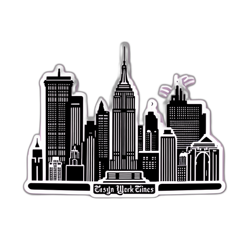 Minimalist NYT Sticker med NYC Landemærker
