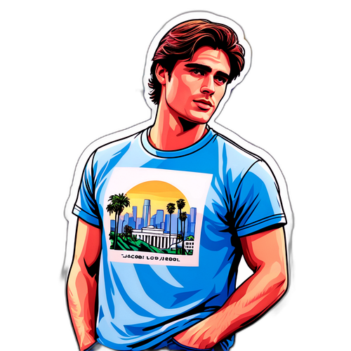Sticker van Jacob Elordi met een coole, casual look
