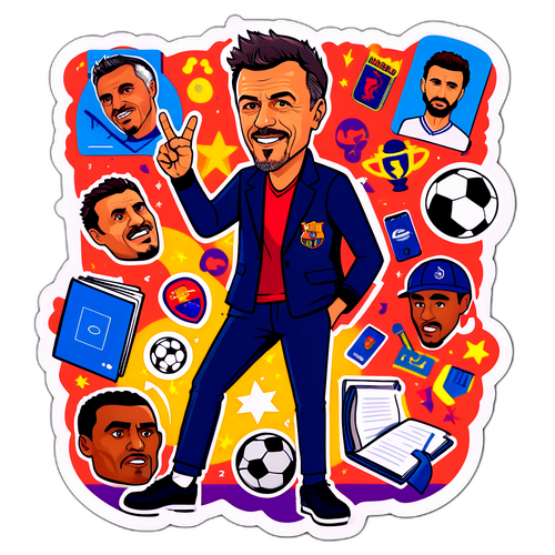 Stiker Luis Enrique Gaya Kartun