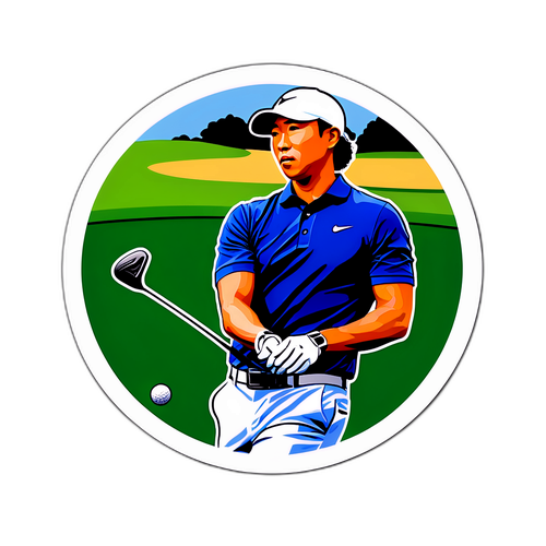 Tarran suunnittelu: Anthony Kim golfpallon vieressä