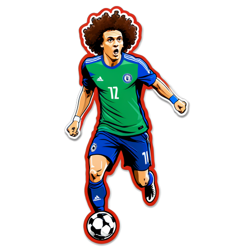 Desenho do David Luiz em ação